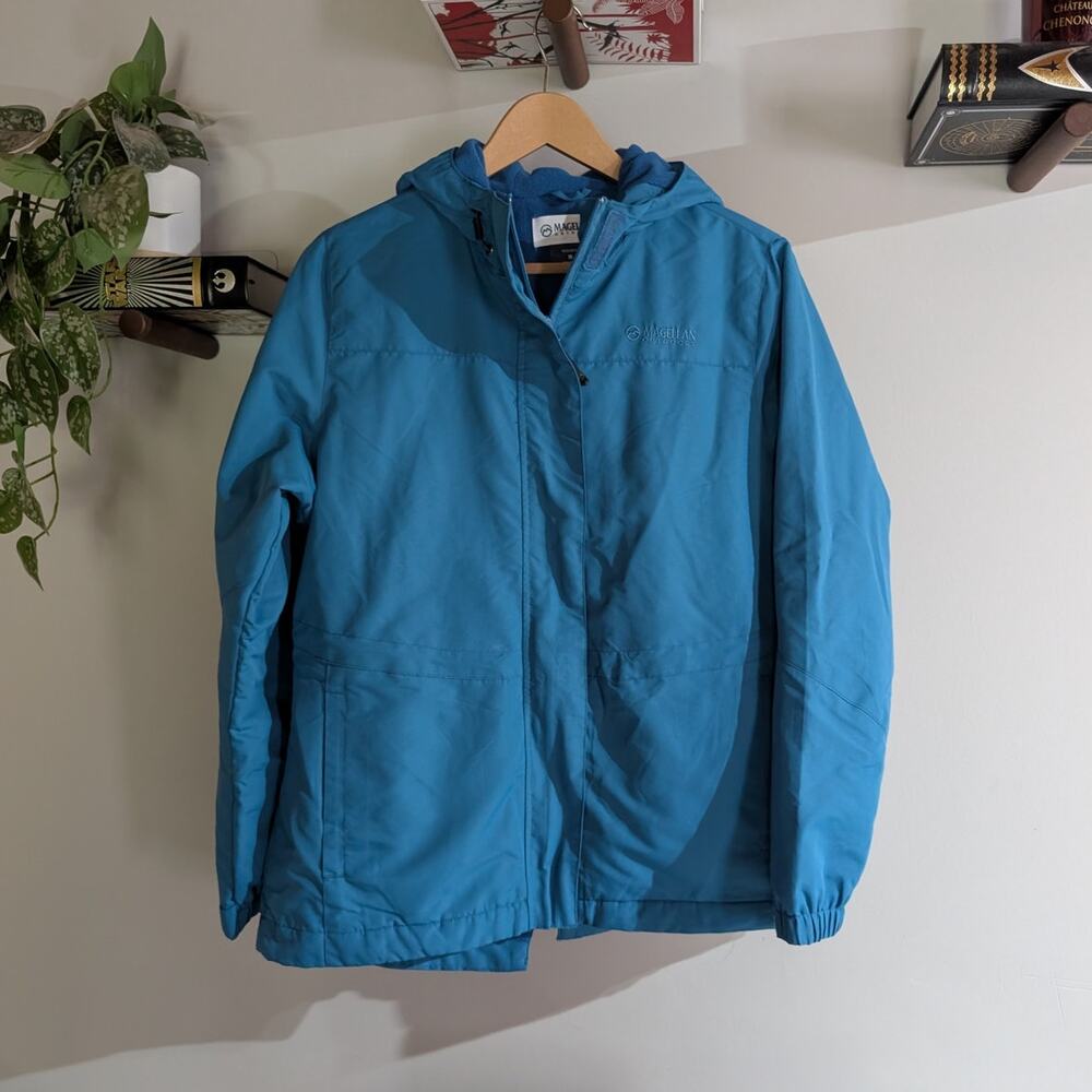 Magellan Outdoors | Women's Fleece Lined Hooded Jacket Navy Blue | Women's M